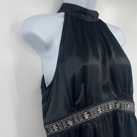 Michael Kors Babydoll Silk Halter Top 10 Beaded Old Money Mob Wife Holiday Y2K - Picture 4 of 12